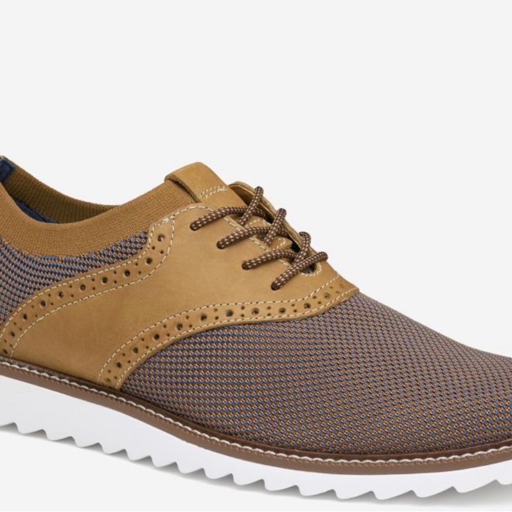 Size 12 Johnston & Murphy Duncan Saddle Tan 2-tone | Men Lace-Ups